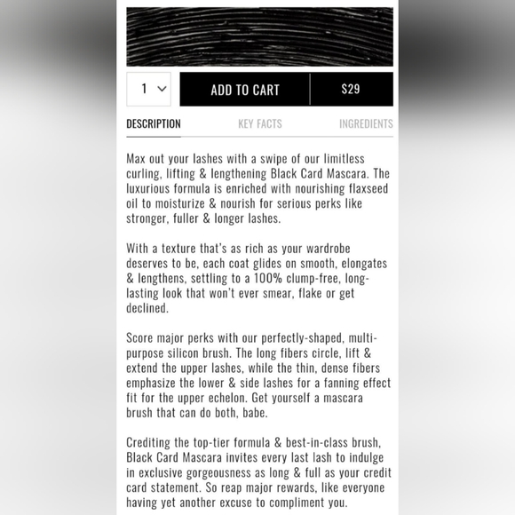 BLACK CARD MASCARA LIFT, CURL & LENGTHEN NEW - Picture 4 of 6